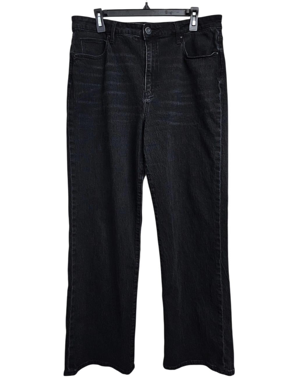 Kut From The Kloth Sienna Wide Leg High Rise Denim Jeans in Faded Black Size 14